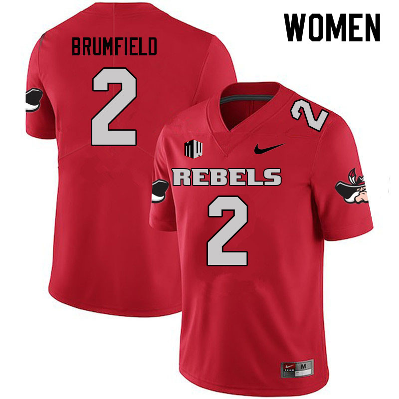 Women #2 Doug Brumfield UNLV Rebels College Football Jerseys Sale-Scarlet - Click Image to Close
